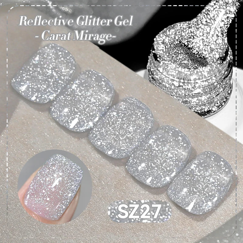BORN PRETTY 10ml Reflective Glitter Gel Nail Polish Carat Mirage Sparkling Color Shine UV LED Soak Off Semi-Permanant Varnish