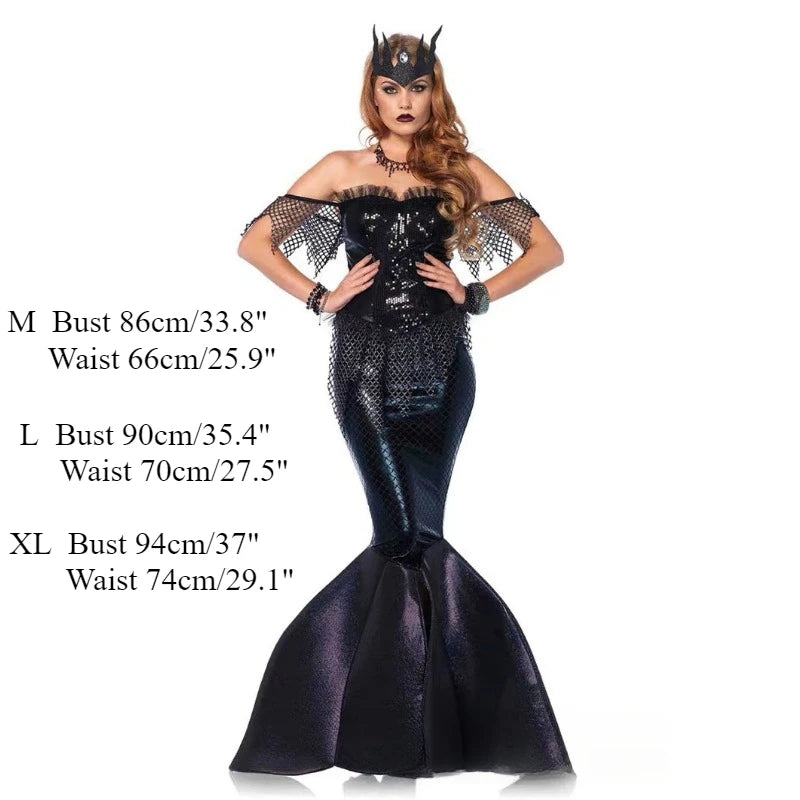 Halloween Cosplay Withch Mermaid Dress Sexy Princess Gothic Costume Fantasy Wizard Evening Outfits for Woman Carnival Party