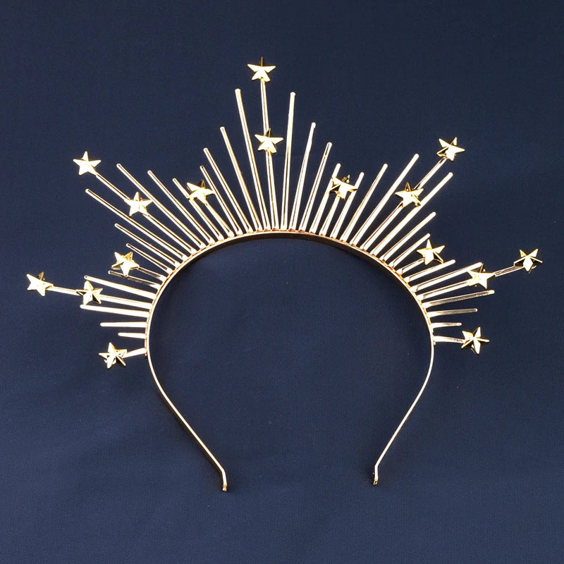 Star Shape Crown Headband Queen's Goddess Halo Halloween Costume Headwear Party Cosplay Headgear Jewelry Accessories - Lootquake