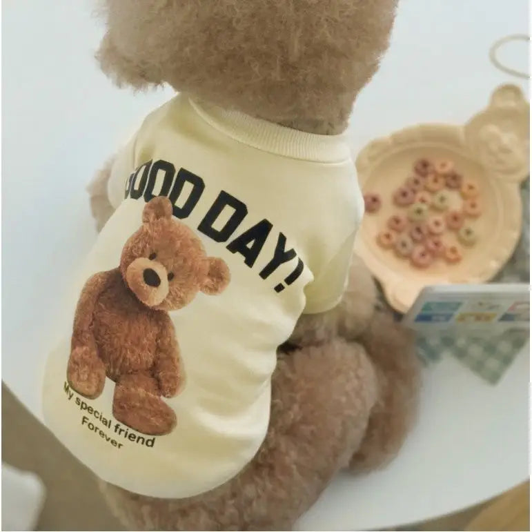 Dog Clothes Dog Costume Pet Clothes Cartoon Bear Pet Shirt Puppy Clothes Pet Vest Pet Clothes Dog Sport Shirt XS-XXL