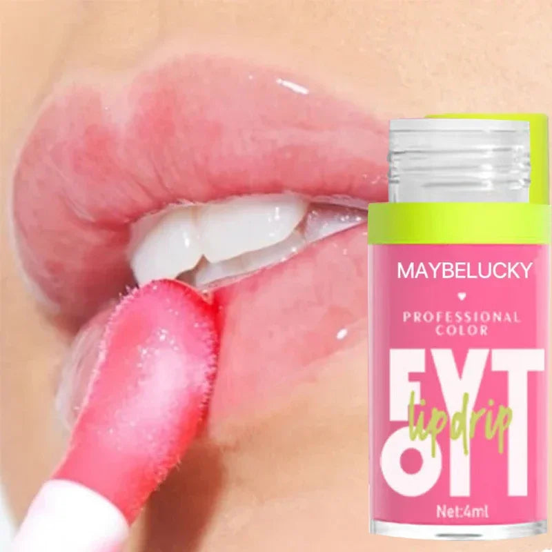 Brillo labial con brillo, voluminizador de labios, maquillaje hidratante, lápiz labial líquido nutritivo, transparente, cereza, mineral, antiadherente, aceite labial.