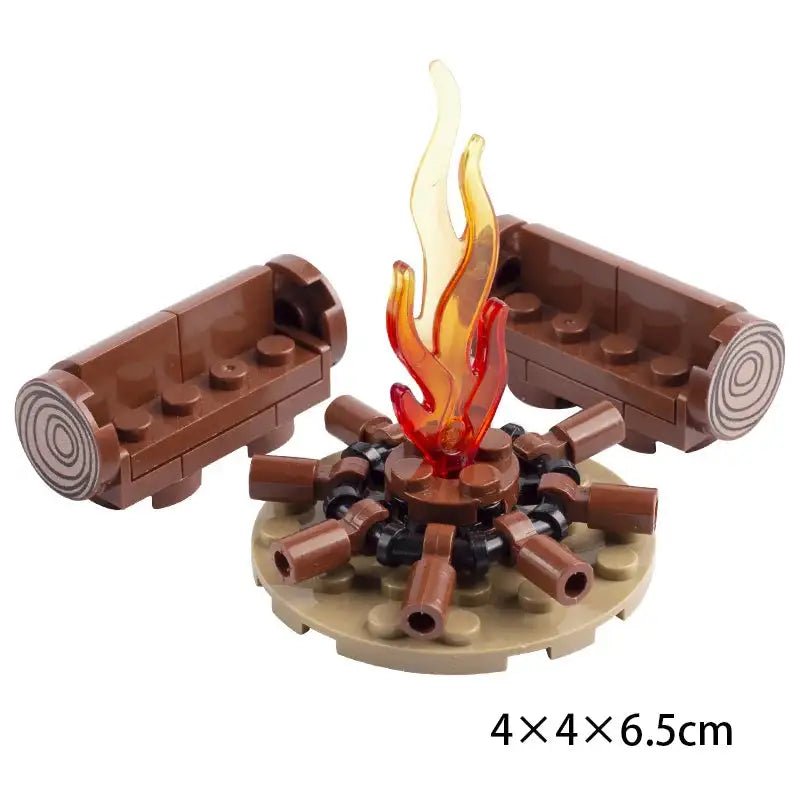 Military Building Blocks Solider Figures Gifts Weapons Tent Bonfire Field Tent Roast Chicken Siege Vehicle Camp Facilities Toys - Lootquake