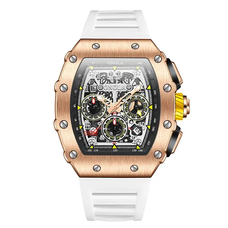 Fashion Men's Watch ONOLA Unique Design Multi-functional Automatic Mechanical Watches Men's Tape Waterproof Wristwatch - Lootquake