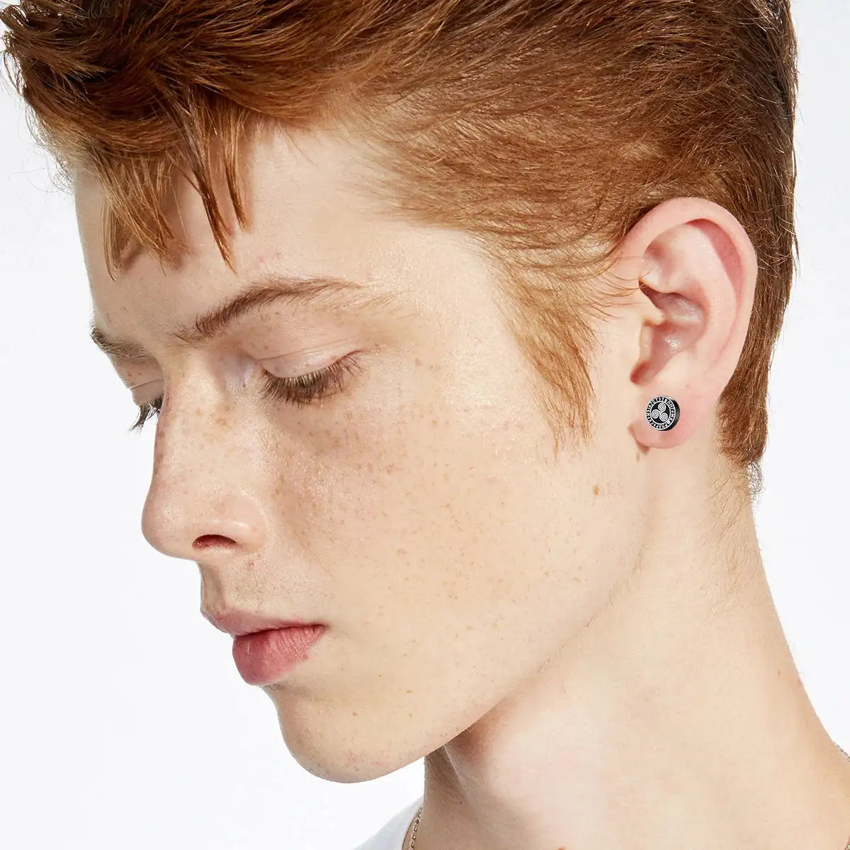 Gothic Norse Viking Runes Stud Earrings for Men Boys,Rock Punk Stainless Steel Valknut Wolf Head Compass Celtic Knot Earrings - Lootquake