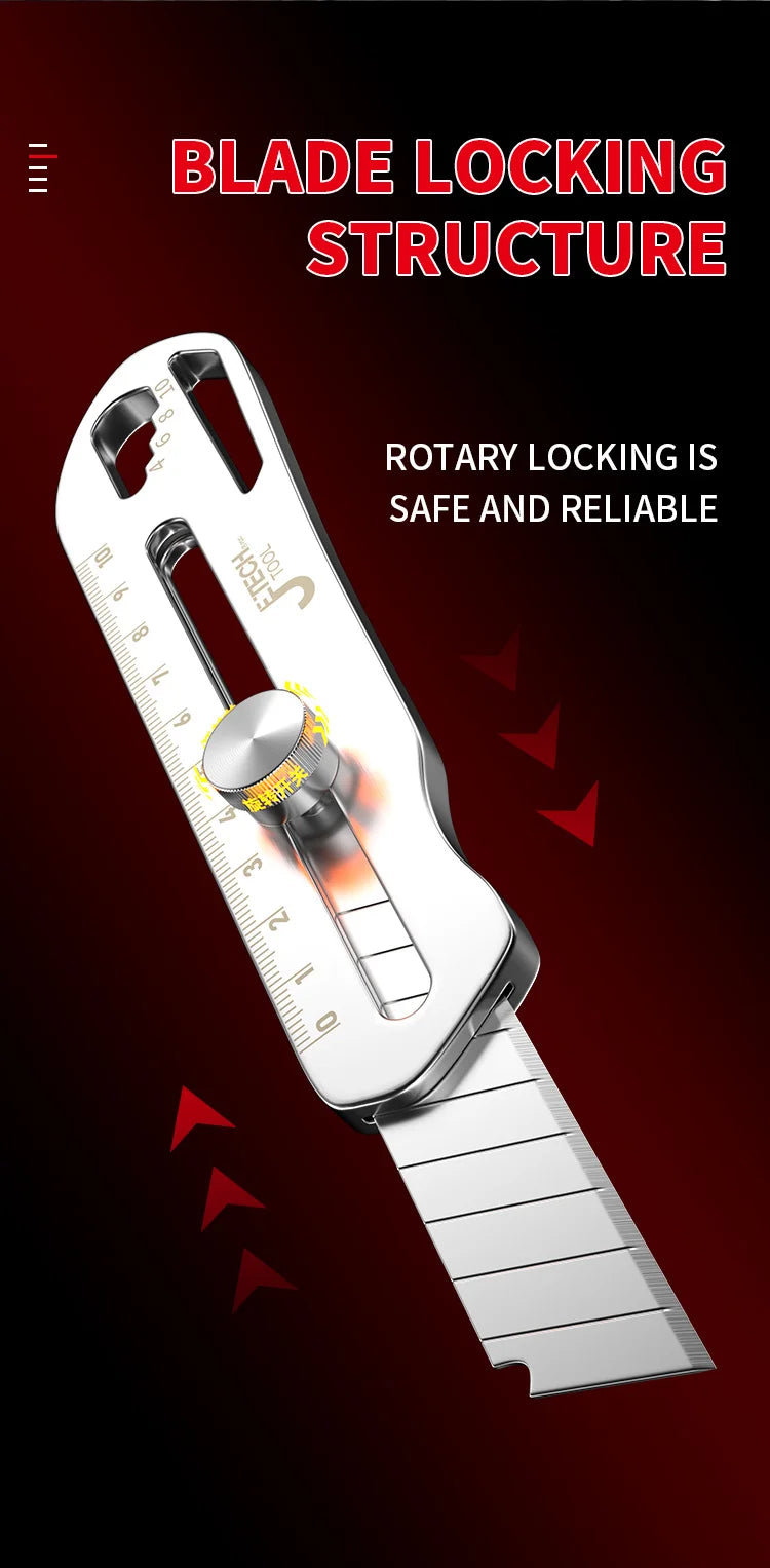 Cuchillo de arte de alta resistencia, de acero inoxidable grueso y grande, cuchillo para papel tapiz de grado industrial, soporte para herramientas duradero