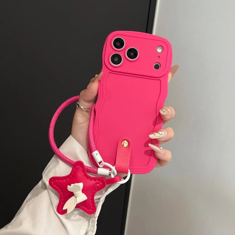 Funda de silicona con cordón 3D Wave para iPhone