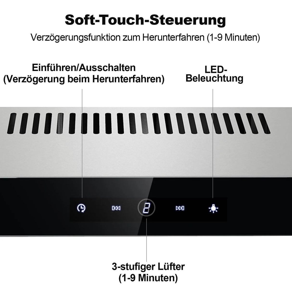 Hotte aspirante à LED TopStrong 60 cm à recirculation d'air sous meuble EUTF2360