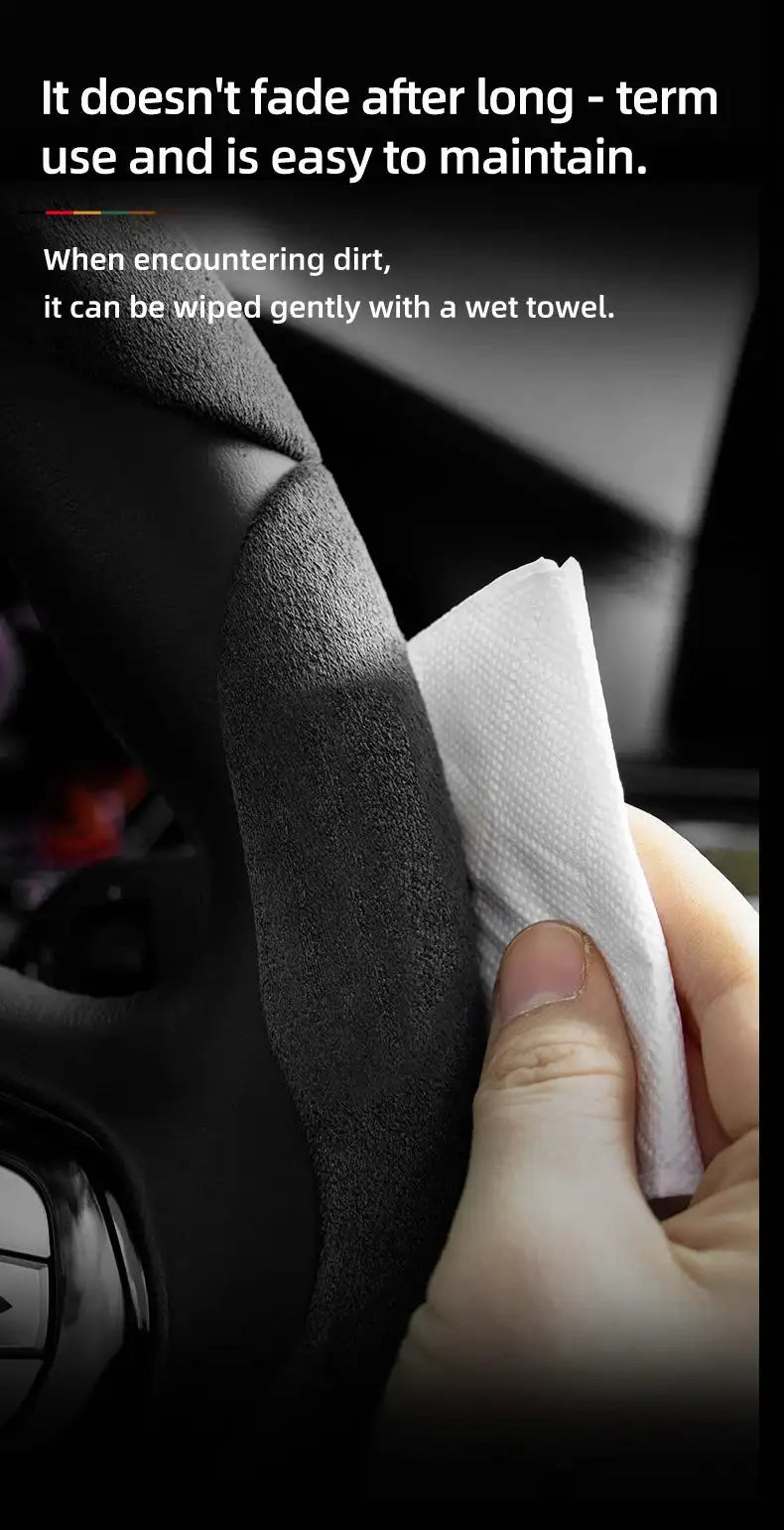 For Jeep Suede Snap-on Steering Wheel Cover Fit Renegade Compass Wrangler Jk Jl Grand Cherokee Wk2 Accessories Wj Portachiavi - Lootquake