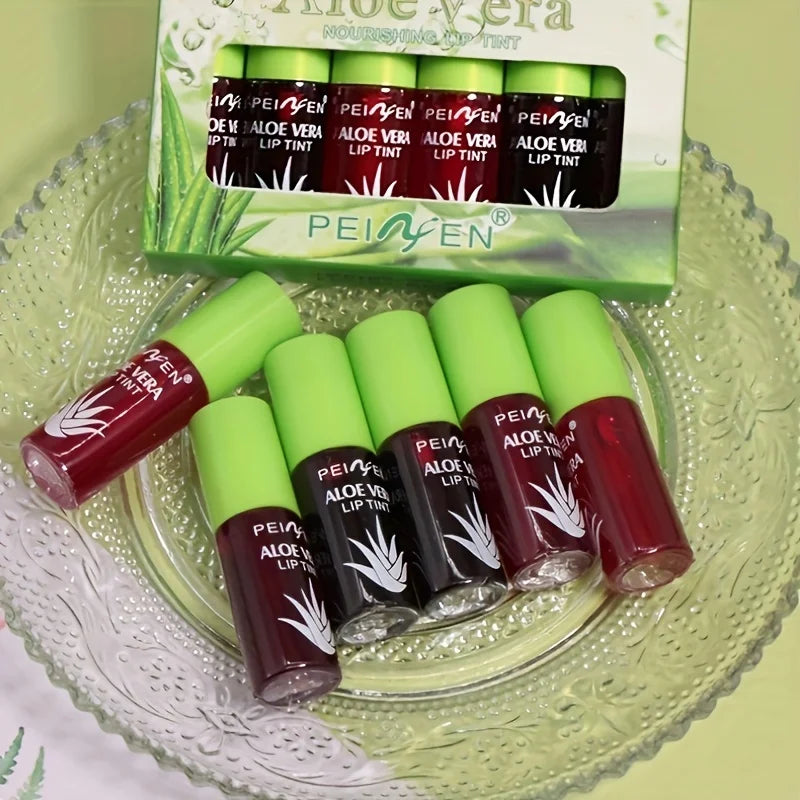 Brillo labial hidratante con brillo en 6 colores: un atractivo labial líquido rosa para niñas.