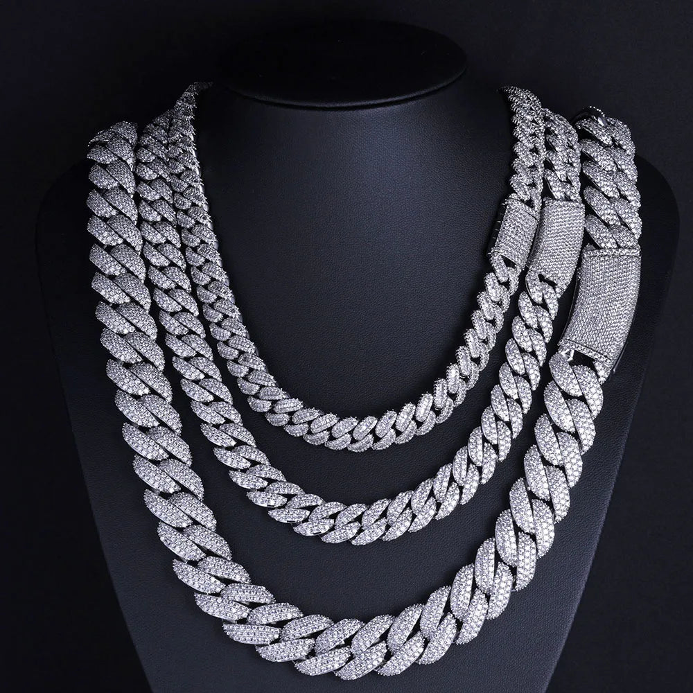 13mm Cuban Link Chain Necklaces Iced Out Miami Cuban Chain for Man Women Iced Out Shiny Inlaid Zircon Hip Hop Jewelry - Lootquake