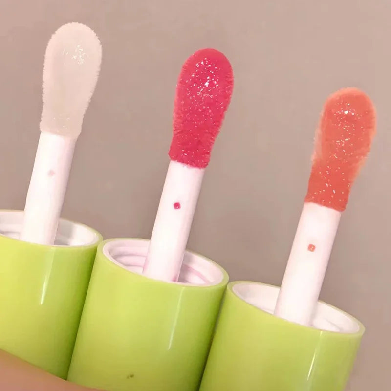 Brillo labial con brillo, voluminizador de labios, maquillaje hidratante, lápiz labial líquido nutritivo, transparente, cereza, mineral, antiadherente, aceite labial.