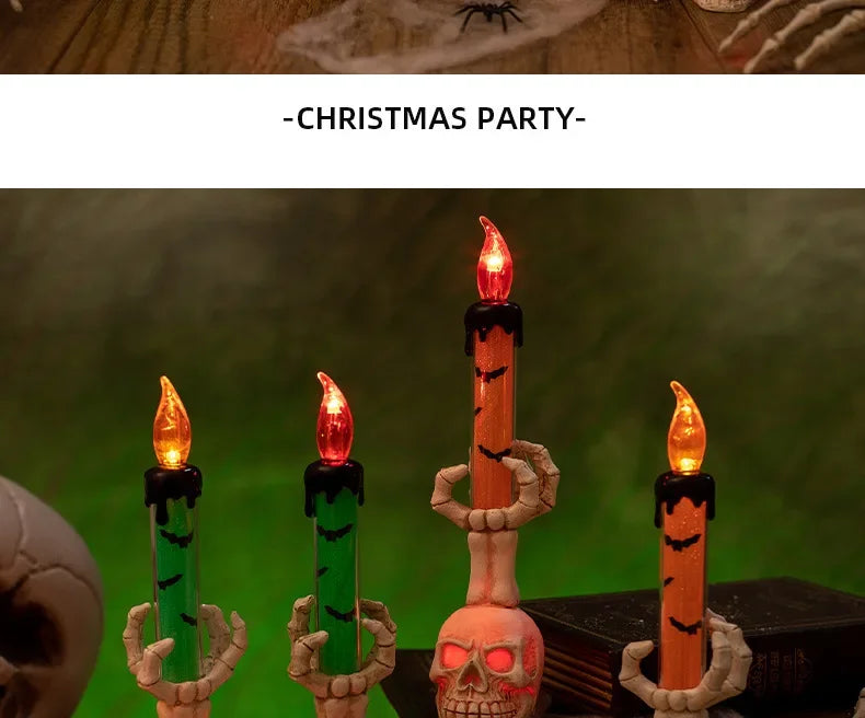 Lampe tête de mort pour Halloween, décoration créative pour fête effrayante, lanterne à bougie unique en forme de tête de mort, décoration d'Halloween, éclairage effrayant