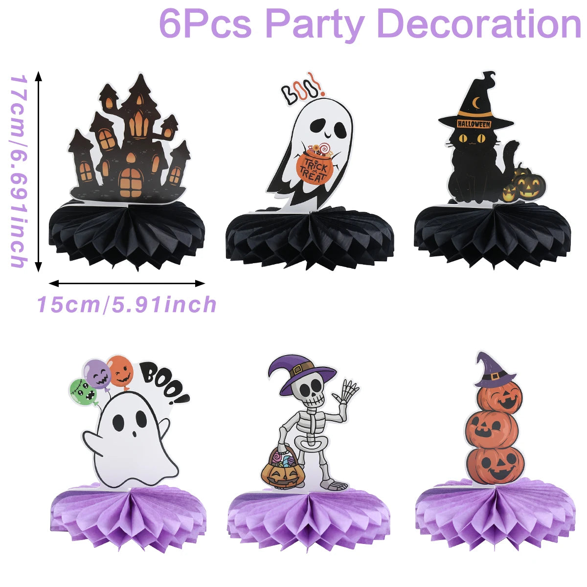 Happy Halloween Honeycomb Ornaments Halloween Decorations Scary Ghost Pumpkin Witch Honeycomb Props Halloween Party Decoration