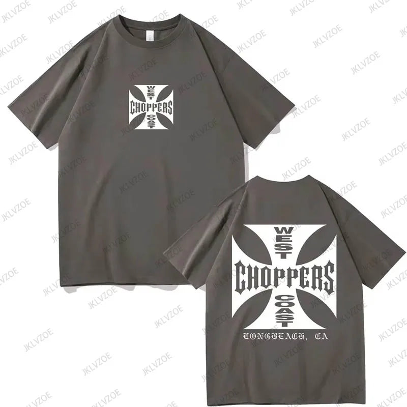 West Coast Choppers Cross Frame Print Women Tshirt Hip Hop Streetwear T-shirts Fashion Tees Short Sleeve Oversized Unisex Tops - Lootquake