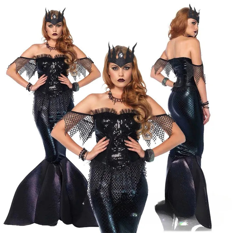 Halloween Cosplay Withch Mermaid Dress Sexy Princess Gothic Costume Fantasy Wizard Evening Outfits for Woman Carnival Party