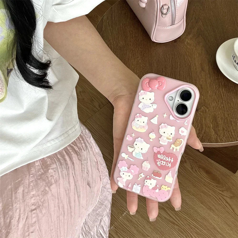 Funda para teléfono con diseño de Hello Kitty en color rosa caramelo