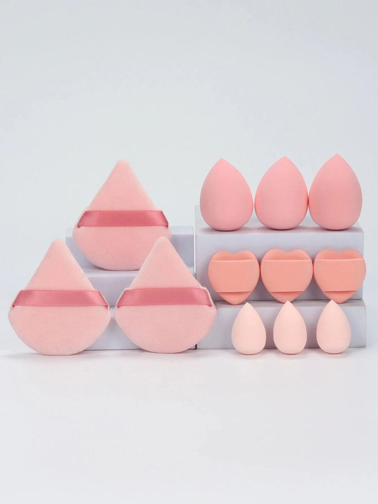 12 Piece All Purpose Makeup Sponge Set with Loose Powder Puffs Mini Air Cushion Puffs Beauty Eggs and Mini Beauty Sponges