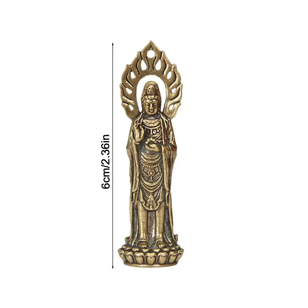 Estatuas de Kwan Yin, estatuilla de Buda artesanal de 2,4 pulgadas, estatua budista de Avalokiteshvara, escultura artesanal de Feng Shui chino.