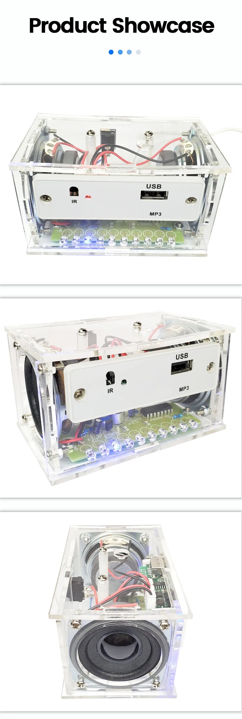 Kit de altavoz Bluetooth para bricolaje, electrónica, proyecto de soldadura, práctica de soldadura, ensamblaje, kit electrónico para bricolaje, componente, altavoces de 2 x 3 W