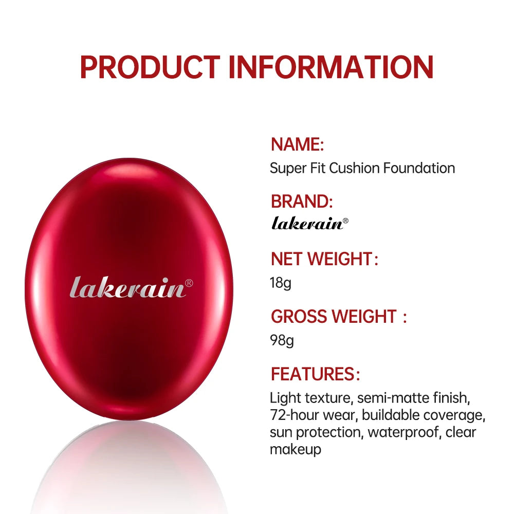 Fond de teint coussin solaire Lakerain, imperméable, longue tenue, éclaircissant, base de maquillage pour femmes, cosmétiques coréens