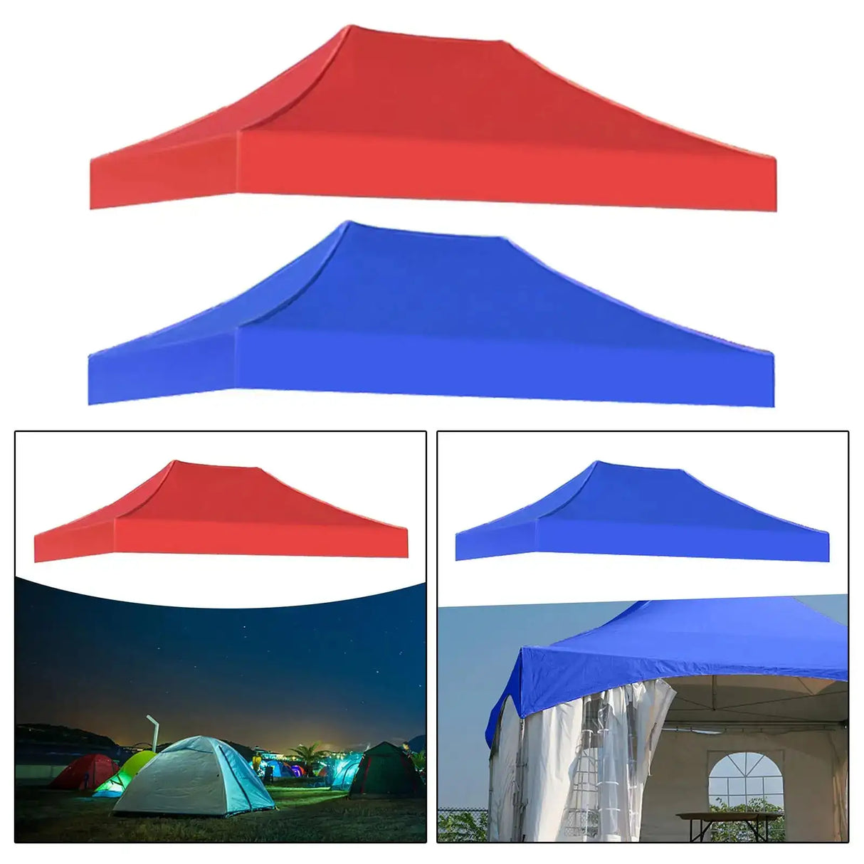Canopy Top Cover Sunshade Tent Cover Replacement Rainproof 3x2M Gazebo Roof Canopy Tent Top for Canopy Camping Beach Patio - Lootquake