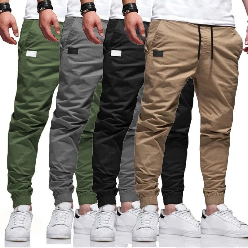 2025New Men's Casual Sports Pants Sweatpants Male Jogger Cargo Harem Pencil Pants Trousers Multi-pocket Sweatwear