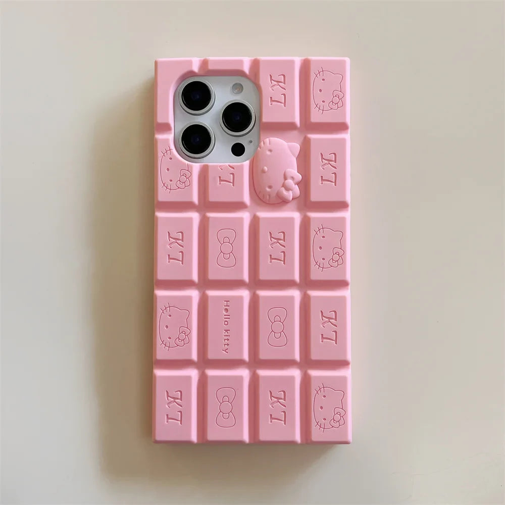 Funda de silicona suave para teléfono con dibujos animados en 3D de Hello Kitty y Rilakkuma