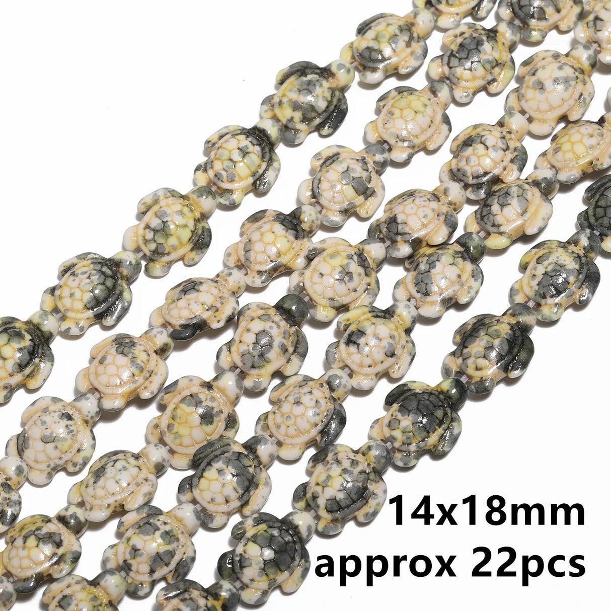 14x18mm 22pcs Sea Turtle Random Color Mix Natural Turquoise Stone Beads Bead for Jewelry Making DIY Ocean Series Bracelet - Lootquake