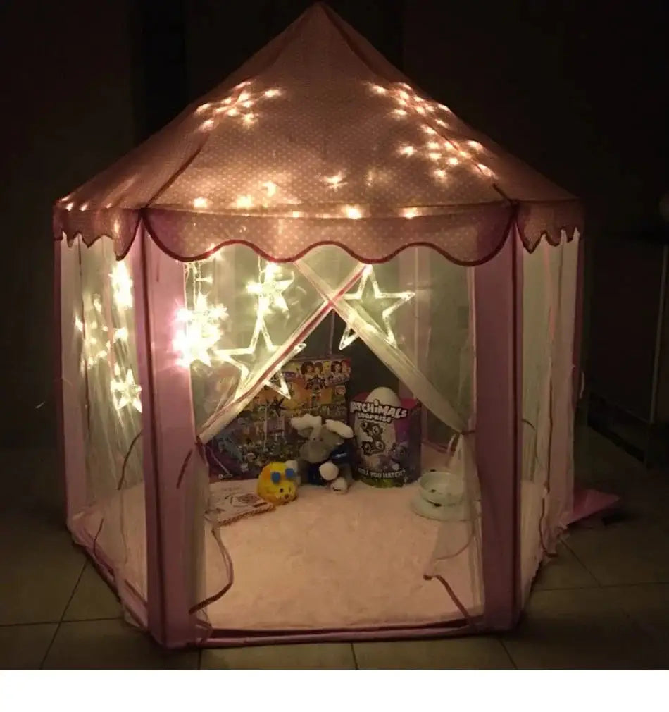 Portable Kids Toy Tipi Tent Princess Pink Girl Castle Play House Children Small House Folding Playtent Party Castle Child Room - Lootquake