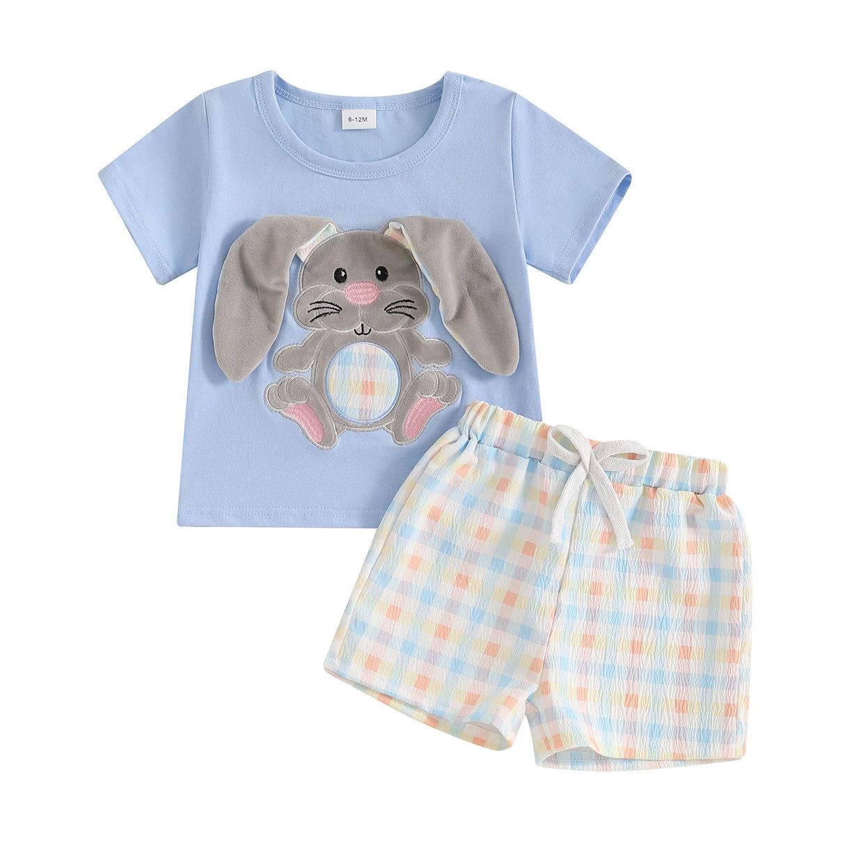 ma&baby 6M-4Y Easter Toddler Kid Baby Boys Clothes Sets Summer Outfits Bunny Short Sleeves T-Shirt Plaid Shorts - Lootquake