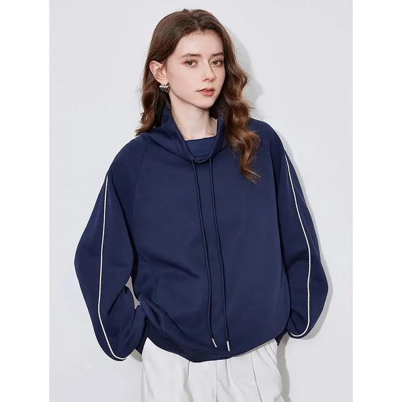 TOYOUTH Women Hoodies Sweatshirt 2025 Spring New Hooded Drawstring Long Sleeve Pullover Sports Casual Tops - Lootquake