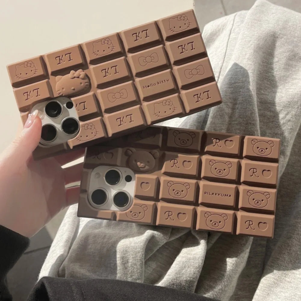 Funda de silicona suave para teléfono con dibujos animados en 3D de Hello Kitty y Rilakkuma