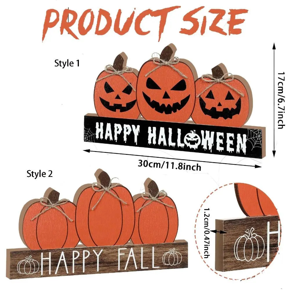 Fall Pumpkin Table Decor Halloween Desk Decorations Fall Table Decor Fall Wooden Table Sign Halloween Ornaments