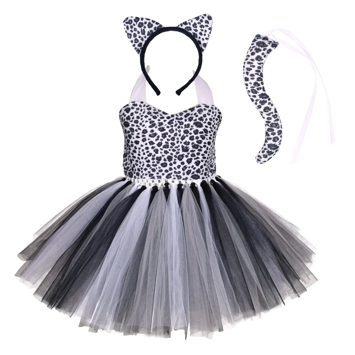Halloween Animal Cosplay Costume for Children Forest Theme Cows Tiger Giraffe Leopard Zebra Tutu Dresses Performance Dance Sets