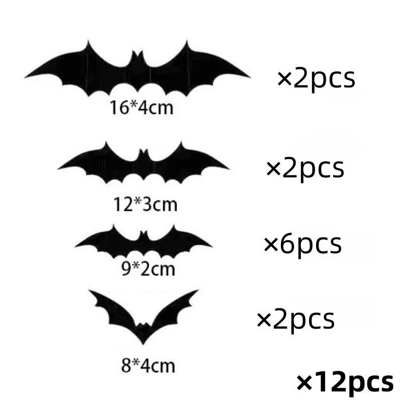 Halloween Decoration 3D Black PVC Bat Halloween Party DIY Decor Wall Sticker Bar Room Halloween Party Scary Decos Props