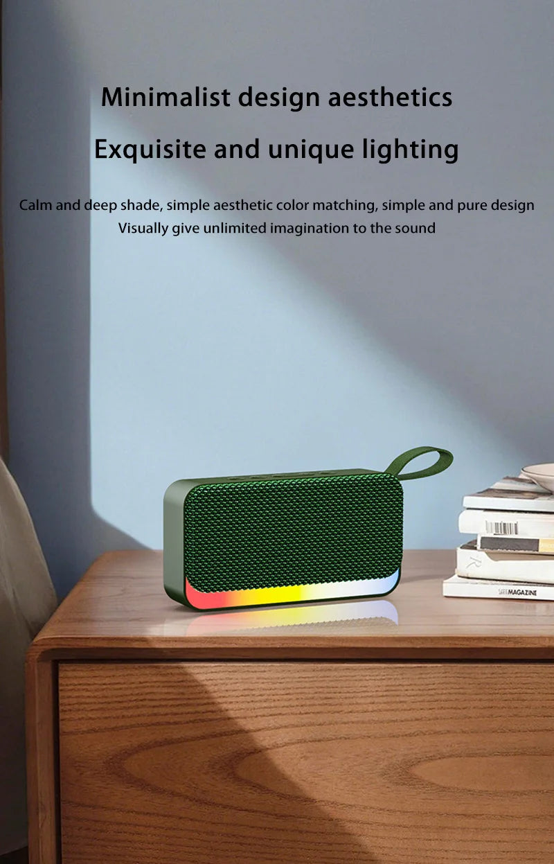 Altavoz Bluetooth Xiaomi portátil inalámbrico con inserción de tarjeta, memoria USB, luz RGB, regalo, pequeño altavoz de tela (2025)