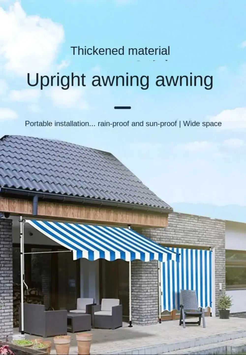 Awnings Rain and Snow Resistant UV Resistant Folding and Telescopic Canopy Tent Outdoor Garden Balcony Roof Courtyard Sunshade - Lootquake