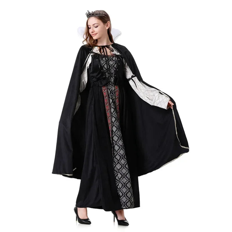 Halloween European Royal Retro Court King Queen Couple Cosplay Costume Christmas Medieval Renaissance Aristocratic Fancy Gown
