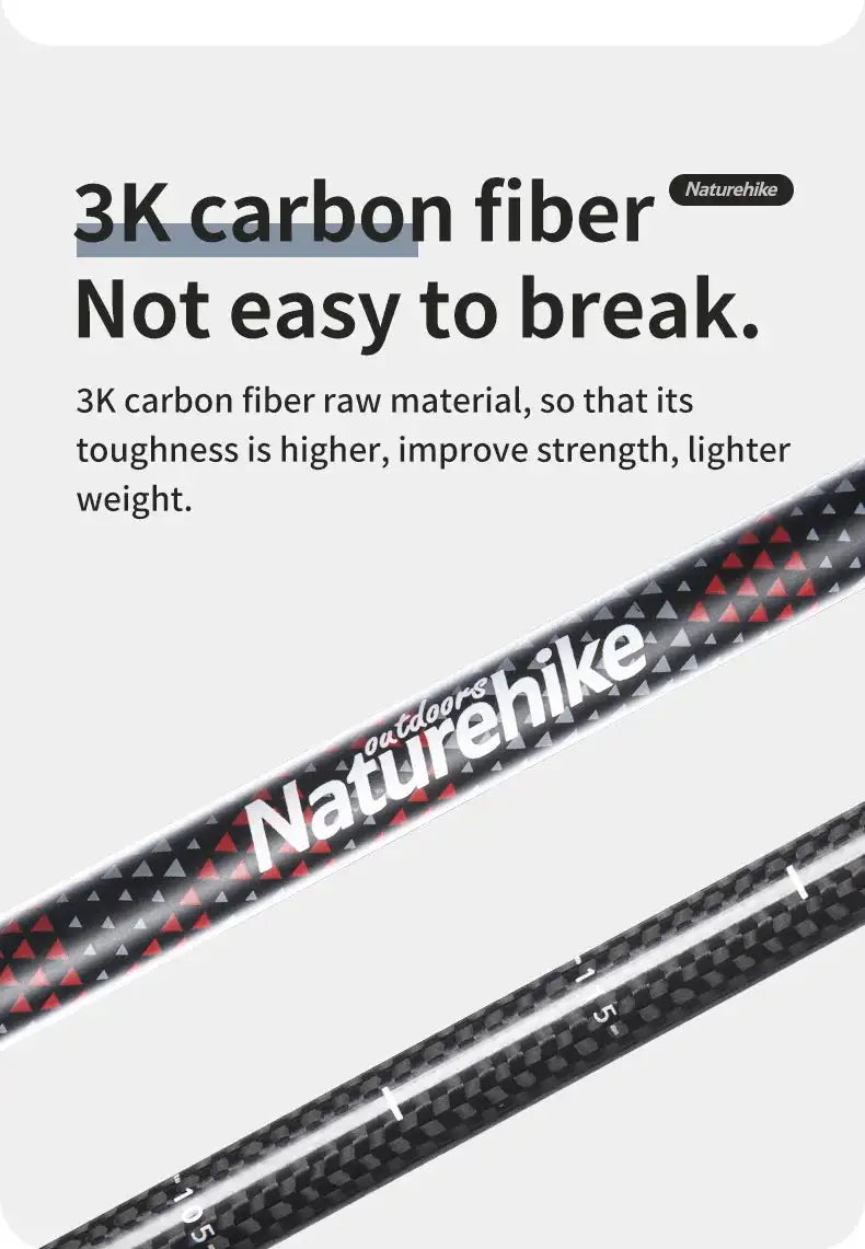 Naturehike Trekking Poles 2pcs Carbon Fiber Collapsible Telescopic Sticks Lightweight Walking Hiking Stick Climbing Stick - Lootquake