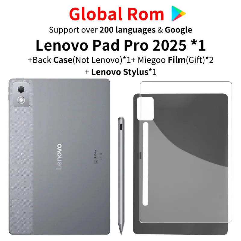 Tableta Lenovo Pad Pro 12.7 de segunda generación con ROM global (versión 2025), Android, pantalla LCD de 2944 x 1840, para videojuegos, oficina, aprendizaje y juegos.