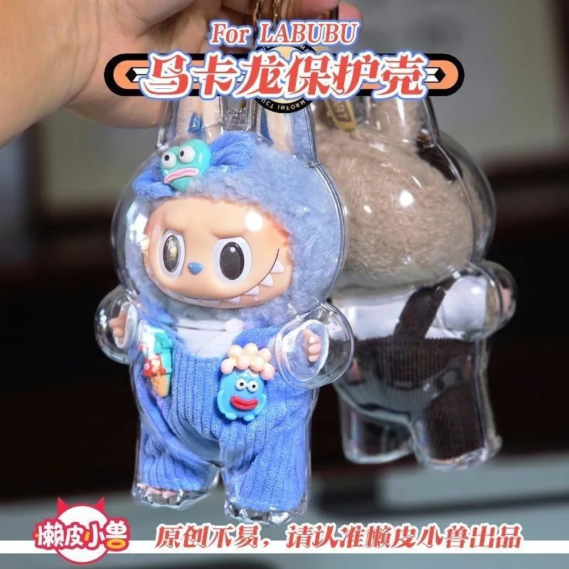 Coque de protection transparente LABUBU V1 V2, macaron debout, housse de protection anti-poussière, étui de protection pour poupée labubu