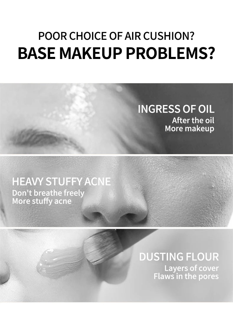 Fond de teint léger à coussin d'air CC crème anti-cernes hydratant naturel teint uniforme contour longue tenue maquillage cosmétiques