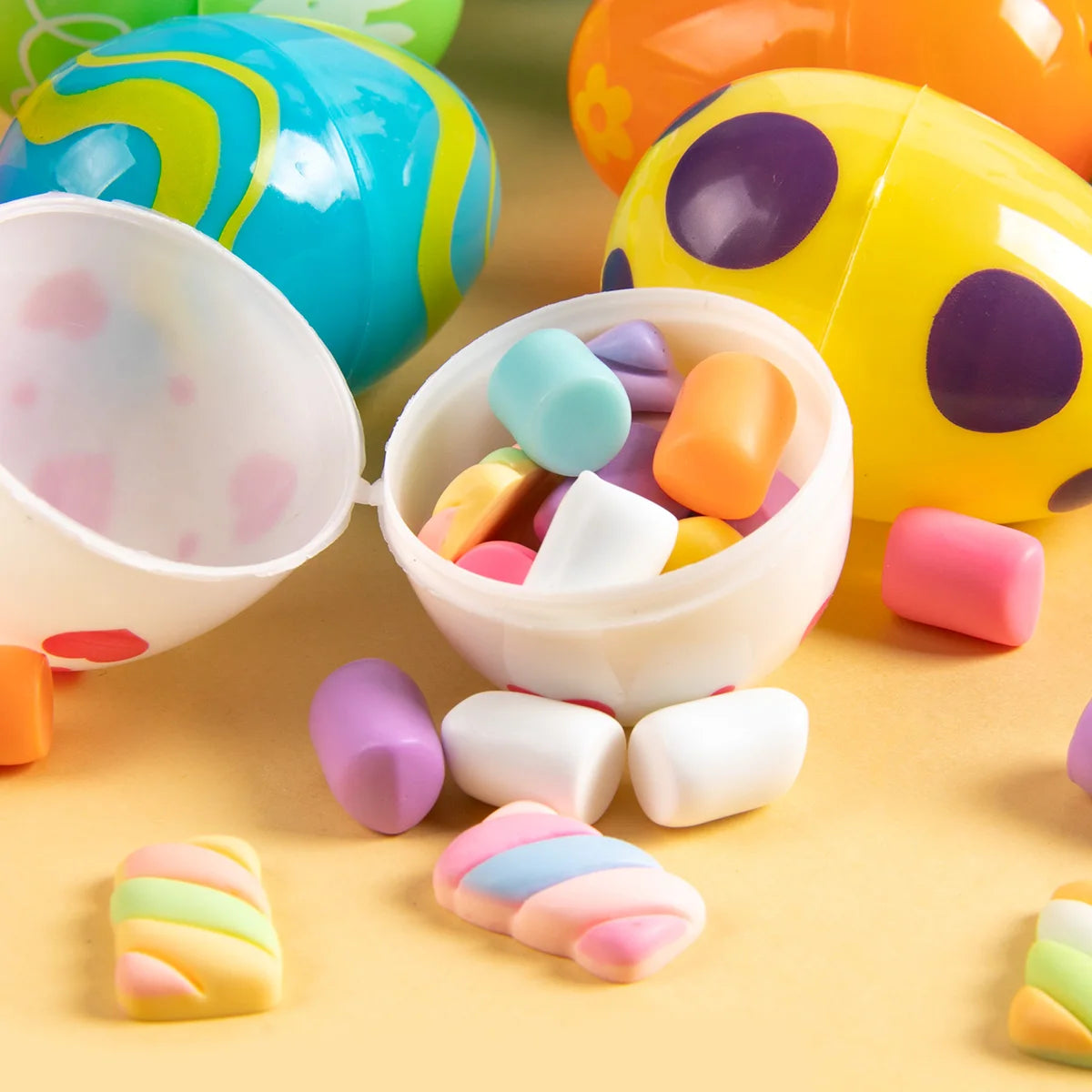 12/24pcs Easter Fillable Opening Egg Plastic Easter Eggs Decoration For Home Kids Happy Easter Favor Candy Gift Packaging boxes - Lootquake
