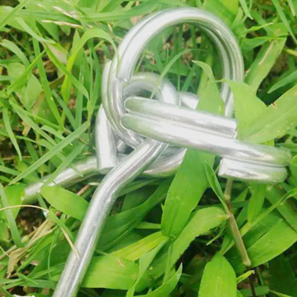 2Pcs Awning Tent Poles Nail Rings with 3.2CM Double Needle Metal Pins for Outdoor Camping Hiking Fishing Travel Tent Accessories - Lootquake