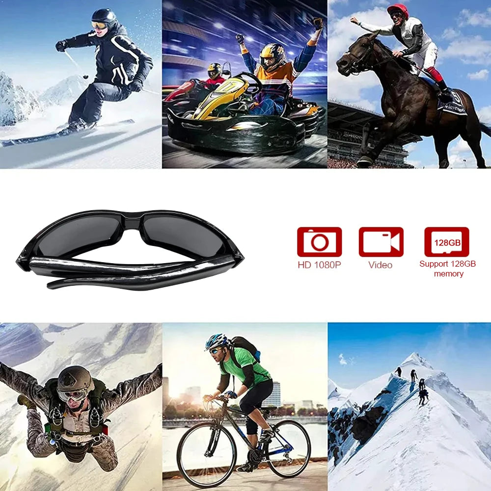 Lunettes caméra HD 1080p vidéo prendre des photos enregistreur vidéo extérieur cyclisme portable mini caméra contrôle à un bouton