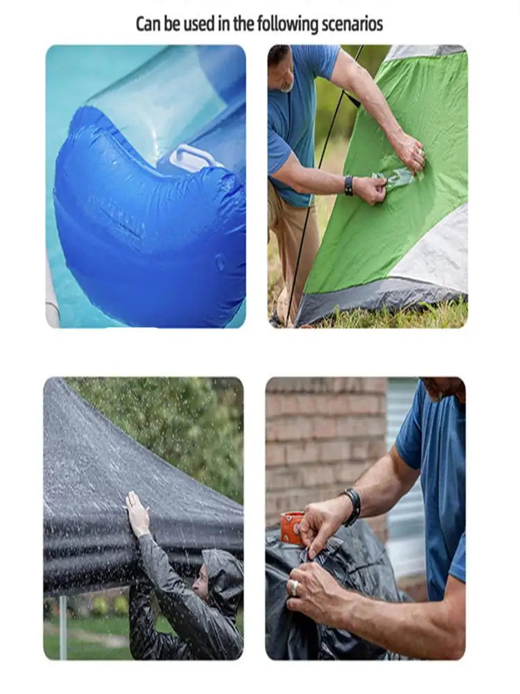 10pcs Transparent Waterproof Self Adhesive Sticker Cloth Patches Camping Awning Tent Water Toys Swimming Ring Repair Tape - Lootquake