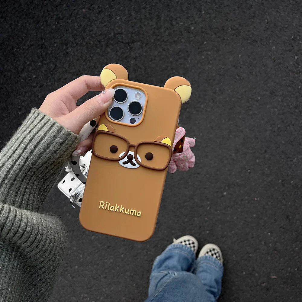 Cartoon Bear Glasses Rilakkuma Phone Case
