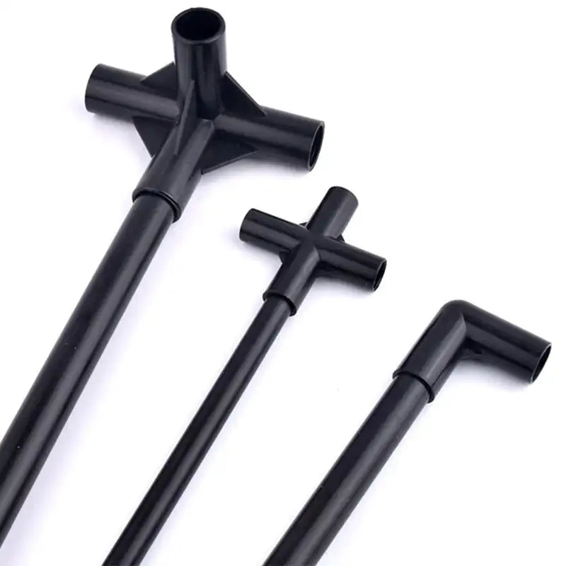 I.D 8/12/16/19mm Black Plastic Pipe Connector DIY Shelf Water Tube Joint Tent Fixed Connector Tee Four Way Elbow Straight Joint - Lootquake