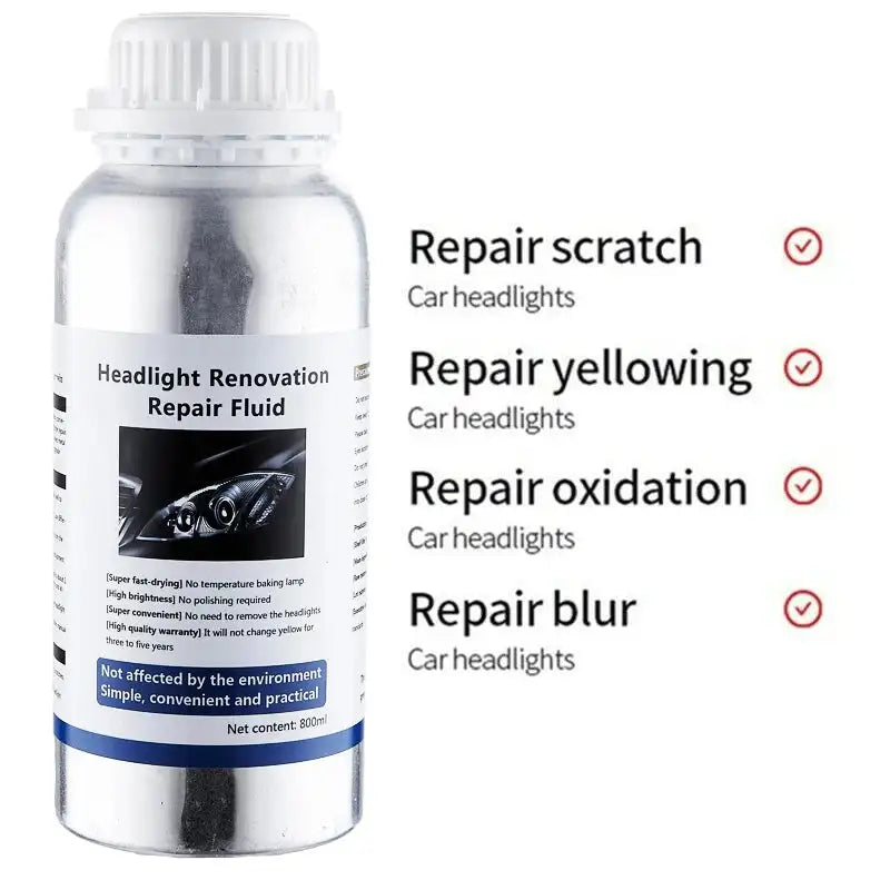 Car Headlight Lens Restoration Kit with EU/US Plug Headlamp Restore Polishing Cleaning Tools 100ml/200ml - Lootquake