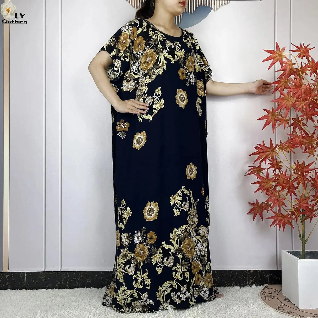 2024 Latest Muslim Sets Women Clothing Cotton Floral Loose Dashiki Long Dress African Abaya Dubai Traditional Islamic Clothing - Lootquake